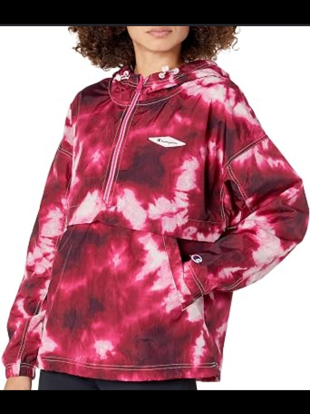 Champion Pink Tie-Dye Pullover Anorak Jacket Size XS